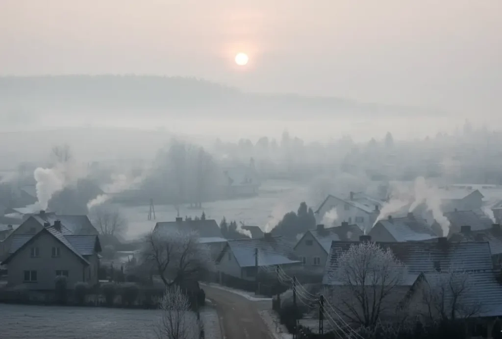 Smog w jednej z polskich wsi. Źródło: Clofte.pl