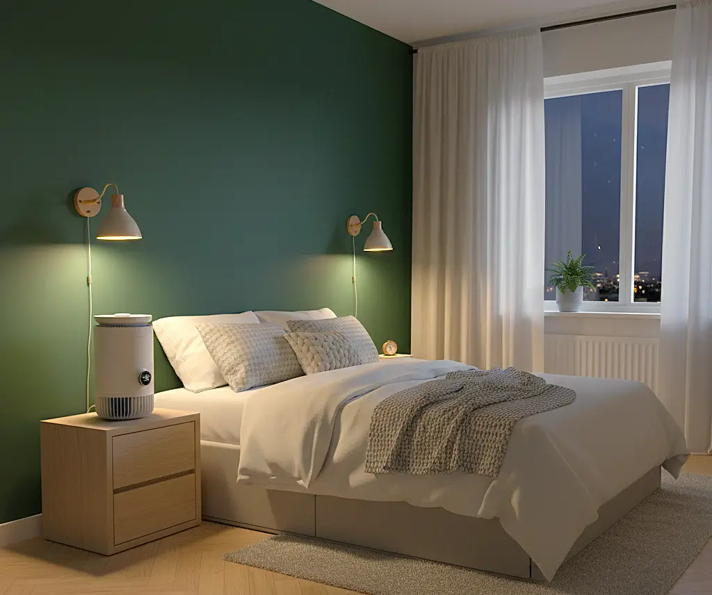 Clofte Duo 400 w zielonej sypialni
