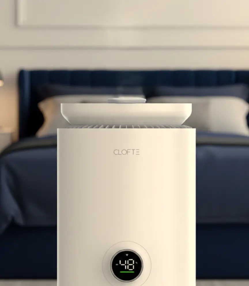 Clofte Duo 400 w nowoczesnej, granatowej sypialni.